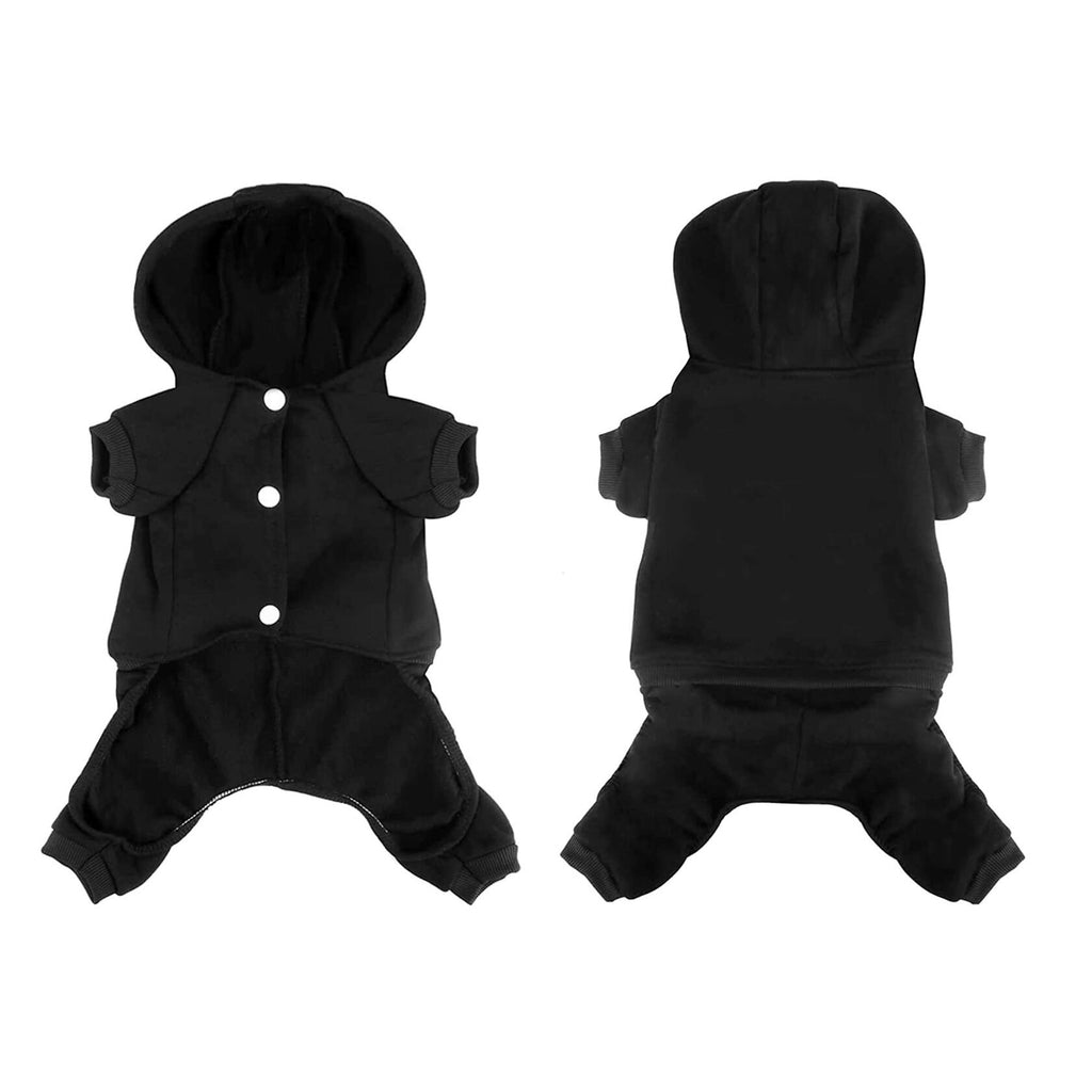 Dog Hoodie Pet Jumpsuit Fleece Sweatshirt Buttons Winter Warm Cotton Size Medium