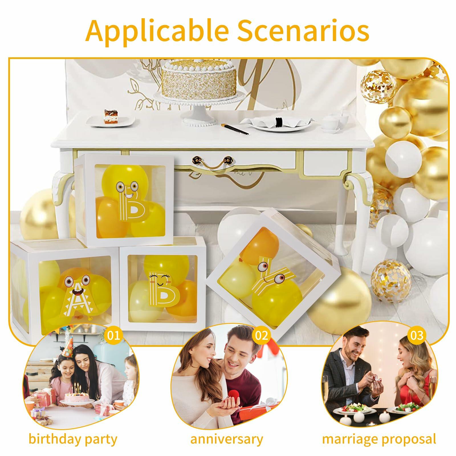 Onteftshop Baby Boxes with Letters 4 Clear White Blocks Baby Shower