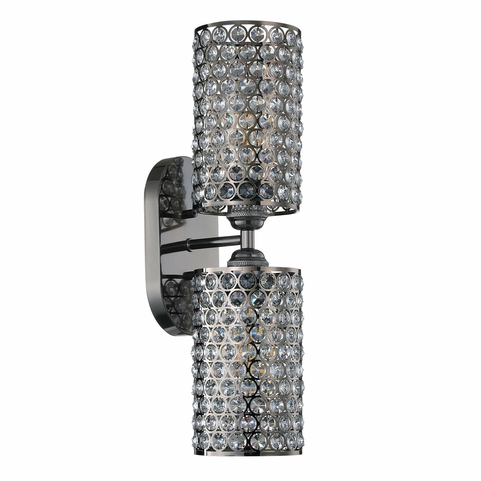 Dolaimy 1 Light Crystal Shade Wall Sconce Black 4.75" 2 Pack