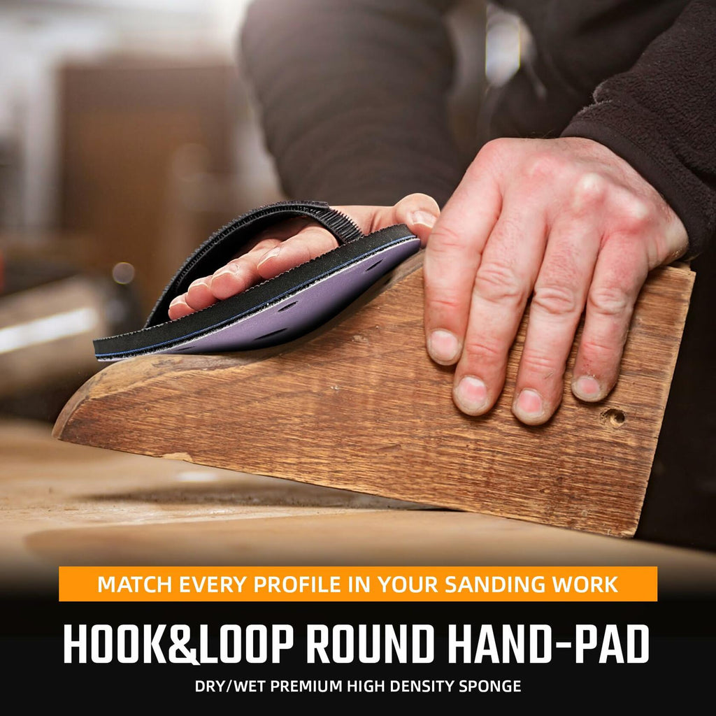 Sbestily 6" Hook & Loop Sanding Disc with Hand Pad for Metal Wood