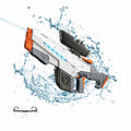 Electric Water Gun Auto Suction Powerful 400 Ammo 28-32FT Range White