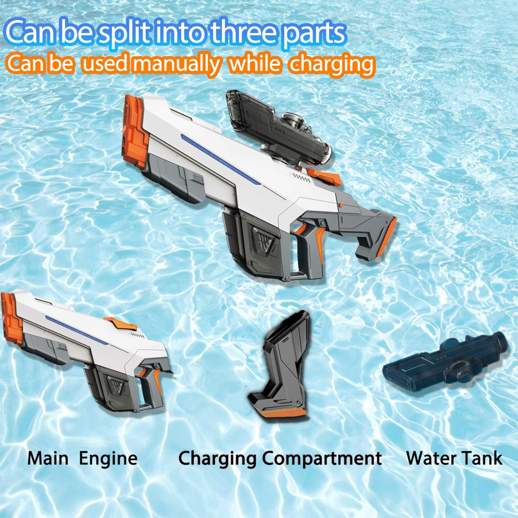Electric Water Gun Auto Suction Powerful 400 Ammo 28-32FT Range White