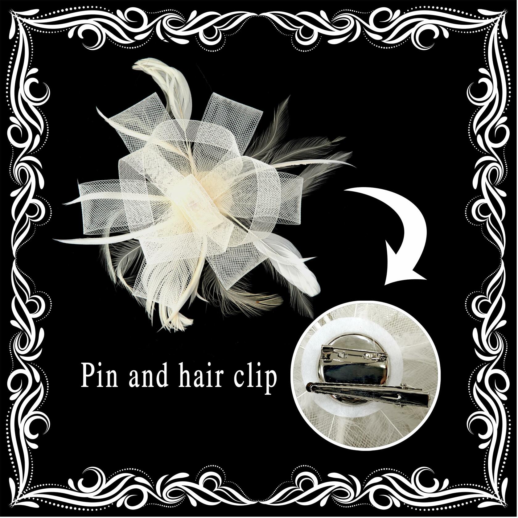 globazoe Fascinator Derby Hat Women Vintage Headband Hair Accessory Beige
