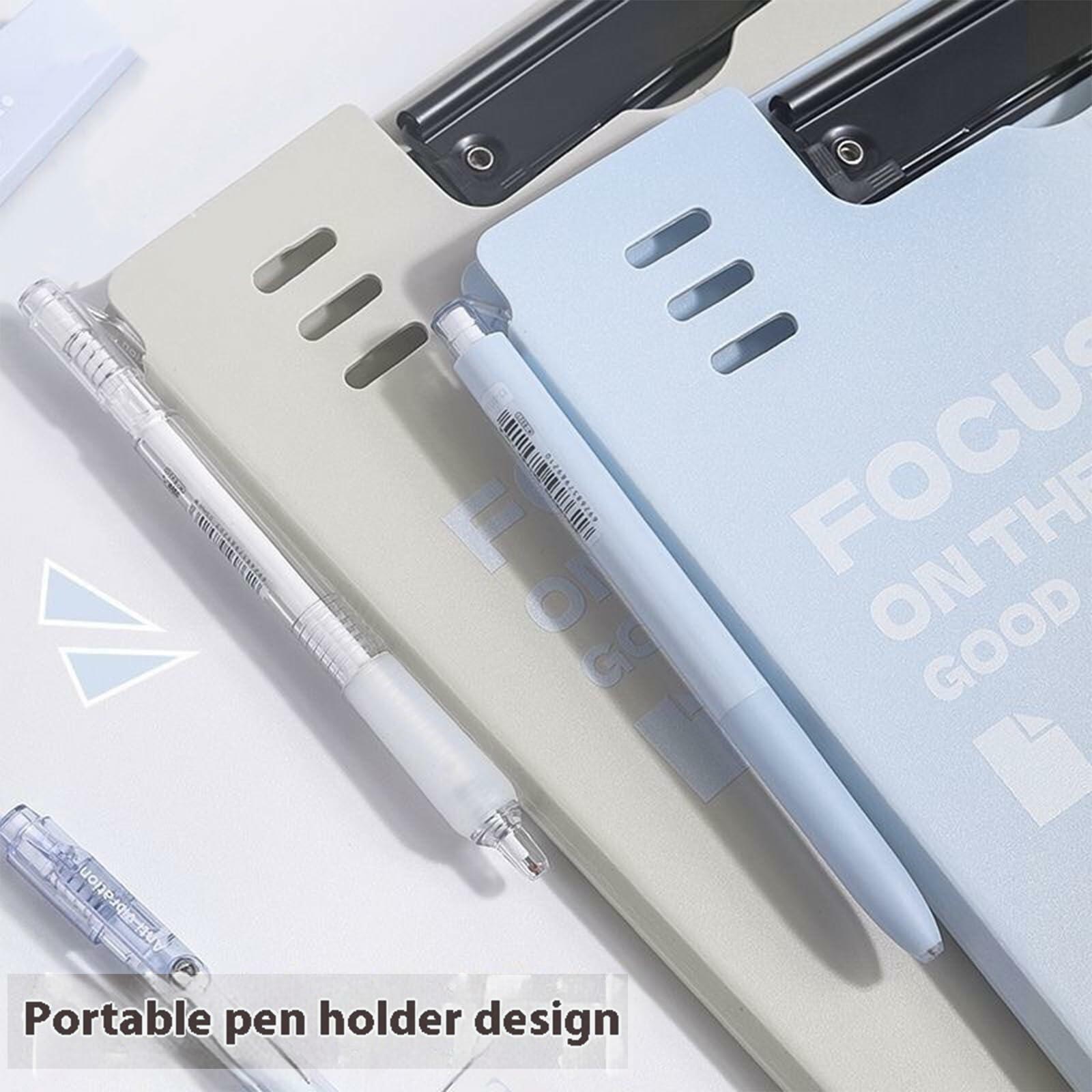 DAIZART Durable Plastic A4 File Folder with Iron Clamp Creamy White
