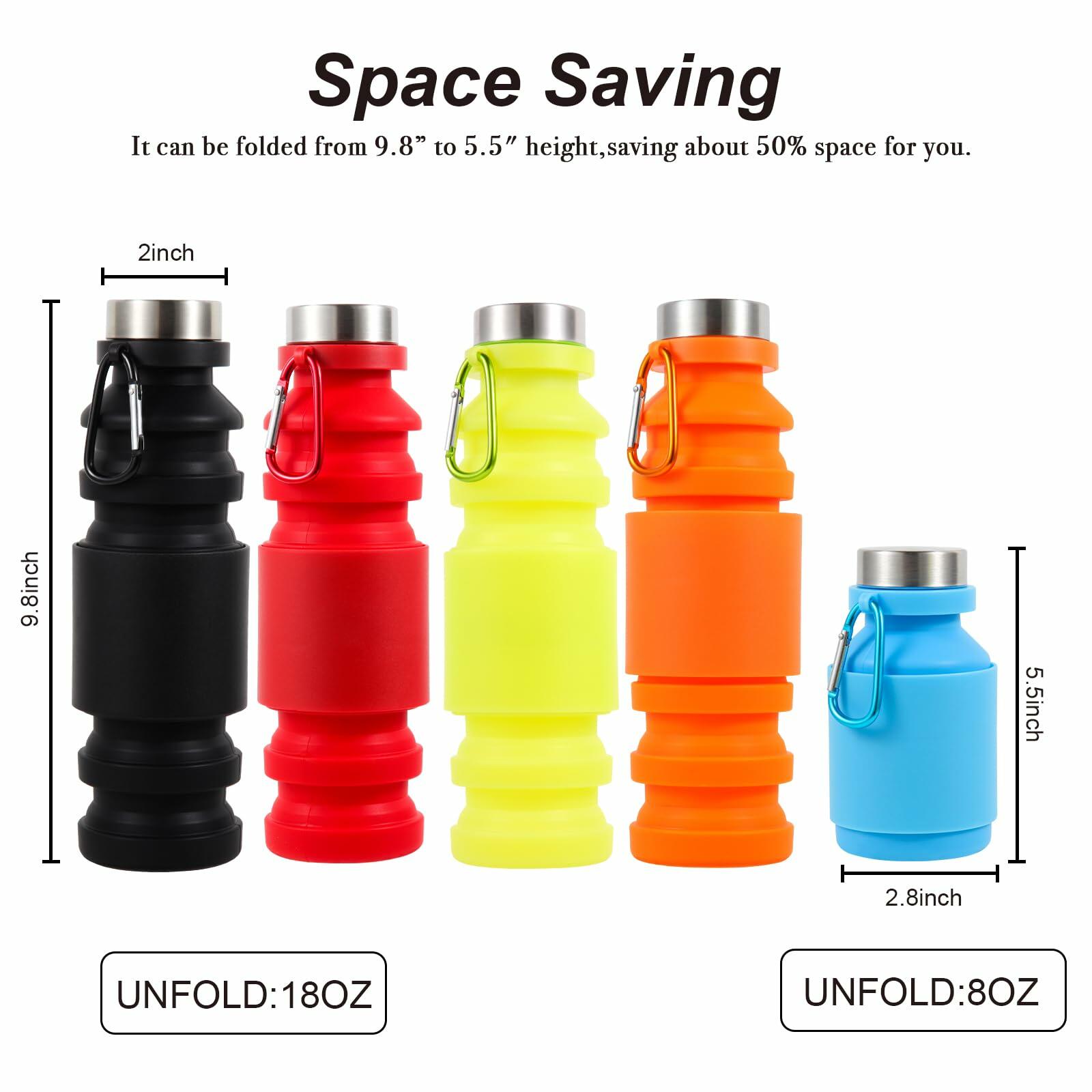 Mitour Collapsible Silicone Water Bottle Cup 650ml Foldable Reusable BPA Free
