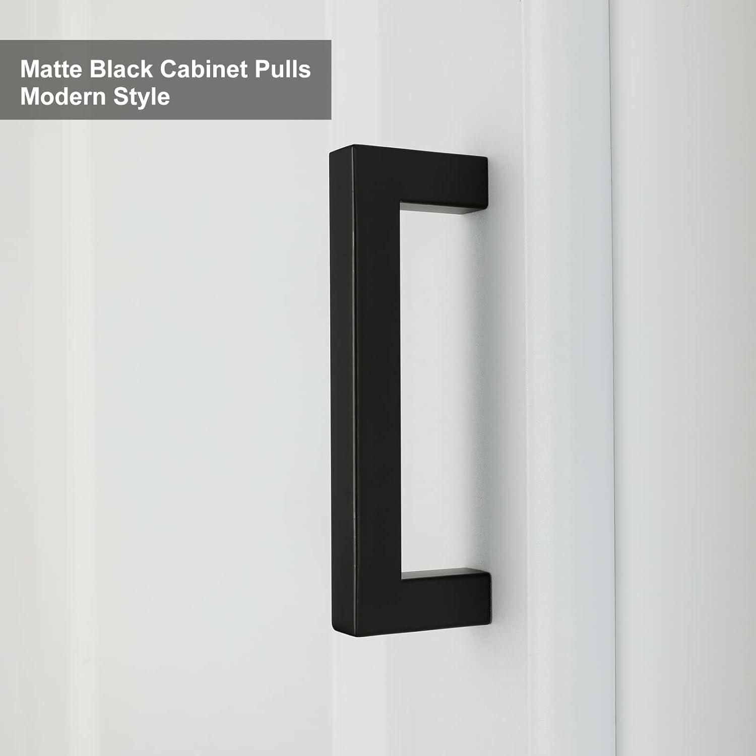goldenwarm 20 Pack 5in Brushed Nickel Modern Square Cabinet Pulls