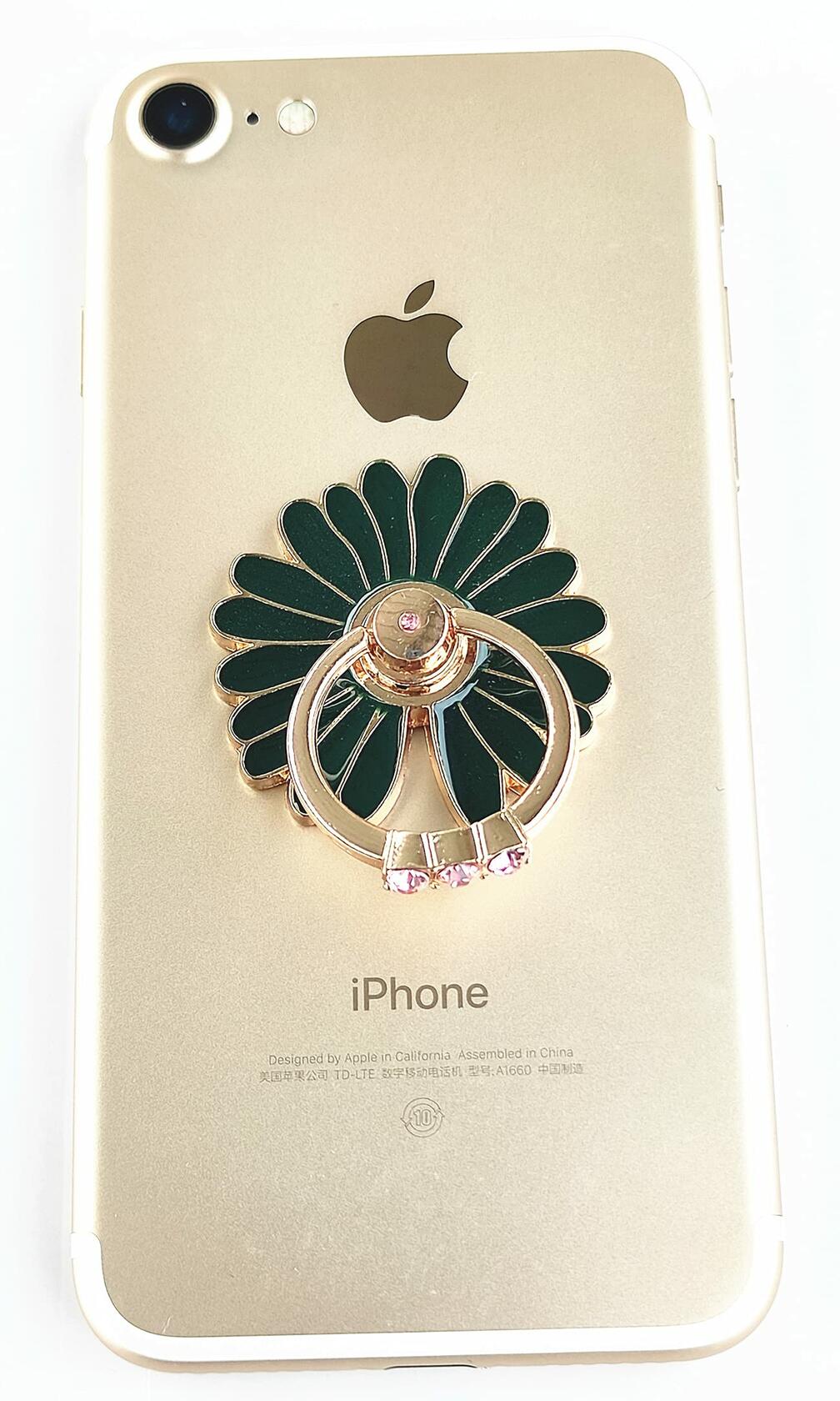 Ailifly Multi Style Cute Pattern Metal Cell Phone Ring Grip Stand Dark Green