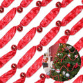 Jutom 2 Pack 6 Yards Burlap Christmas Garland with Jingle Bells Red Black