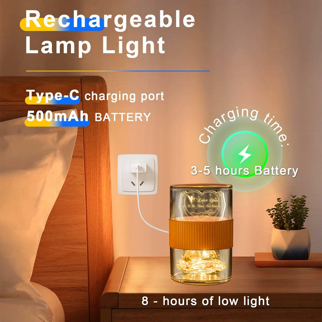 AO LI GEI Touch LED USB Rechargeable Bedside Lamp Warm Light Gold
