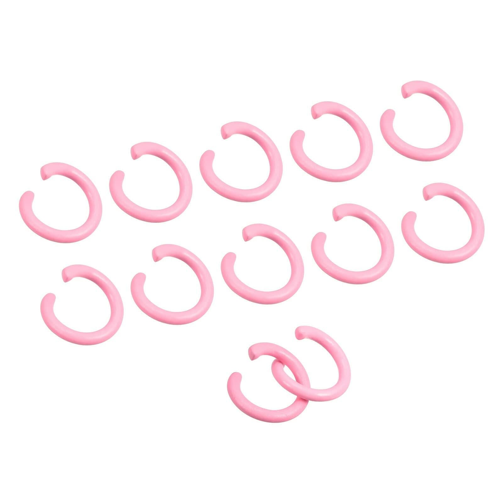uxcell 8mm Open Jump Rings Carbon Steel Pink 80Pcs DIY Craft Connectors