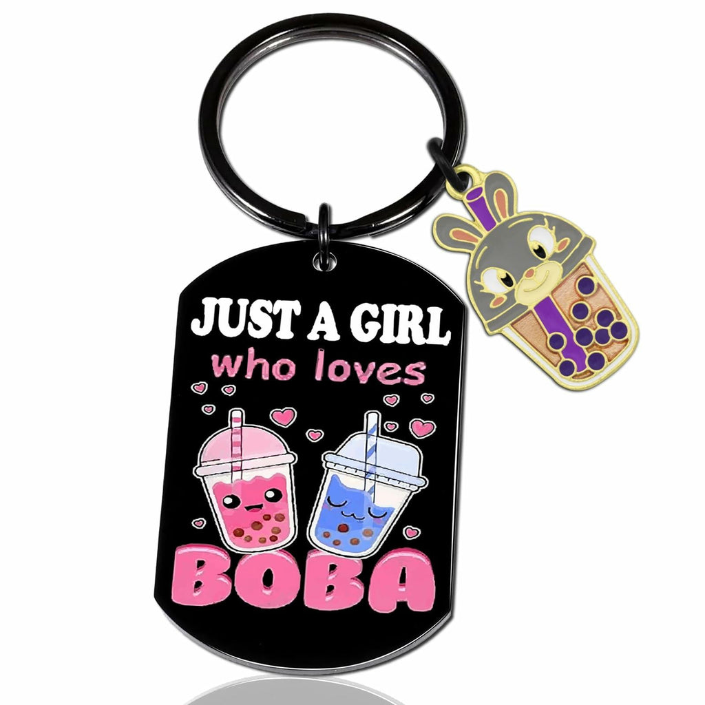 Crizaor Boba Tea Keychain Ornament Just a Girl Who Loves Boba 5"
