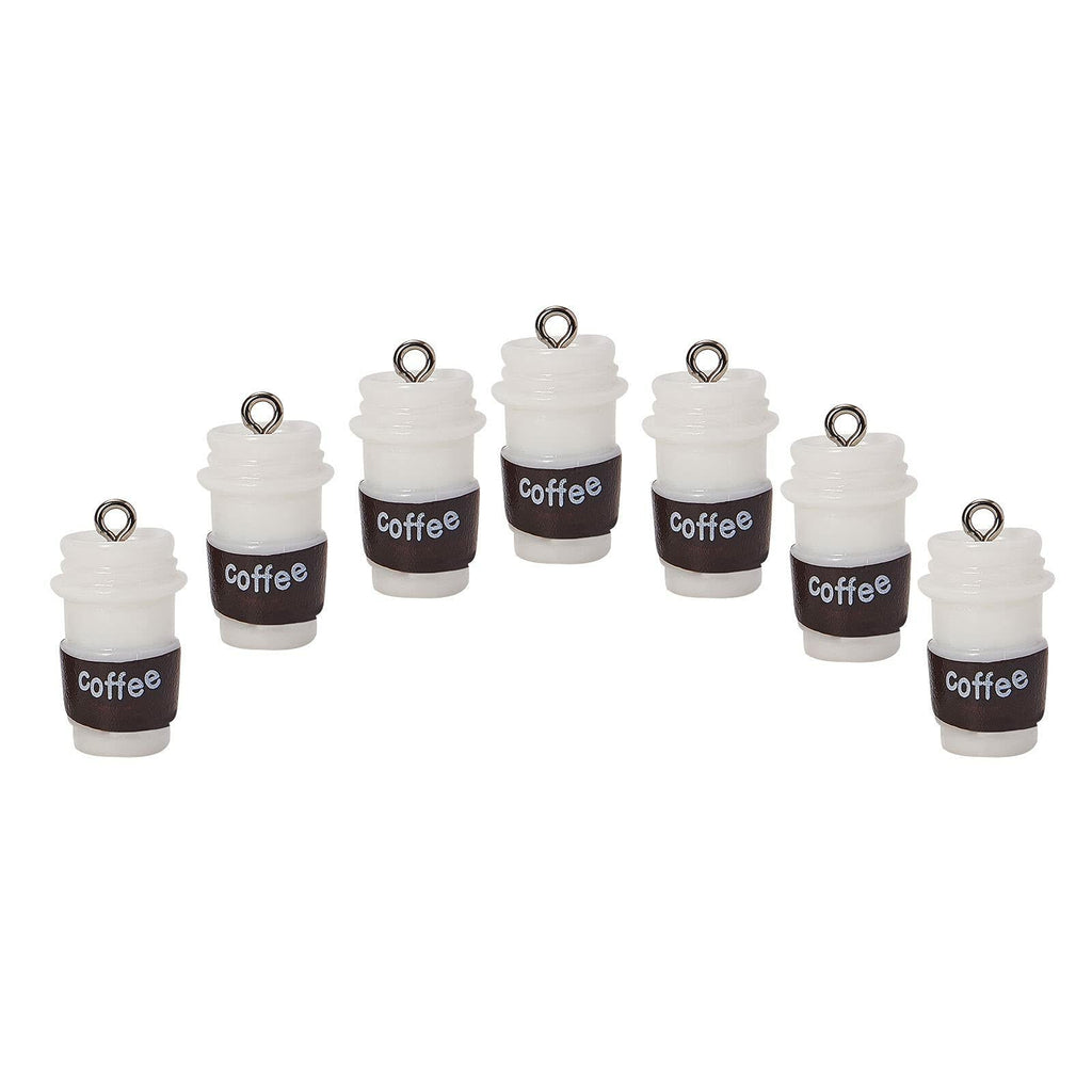 DanLingJewelry 20pcs Resin Coffee Cup Pendants with Loop for DIY Crafts