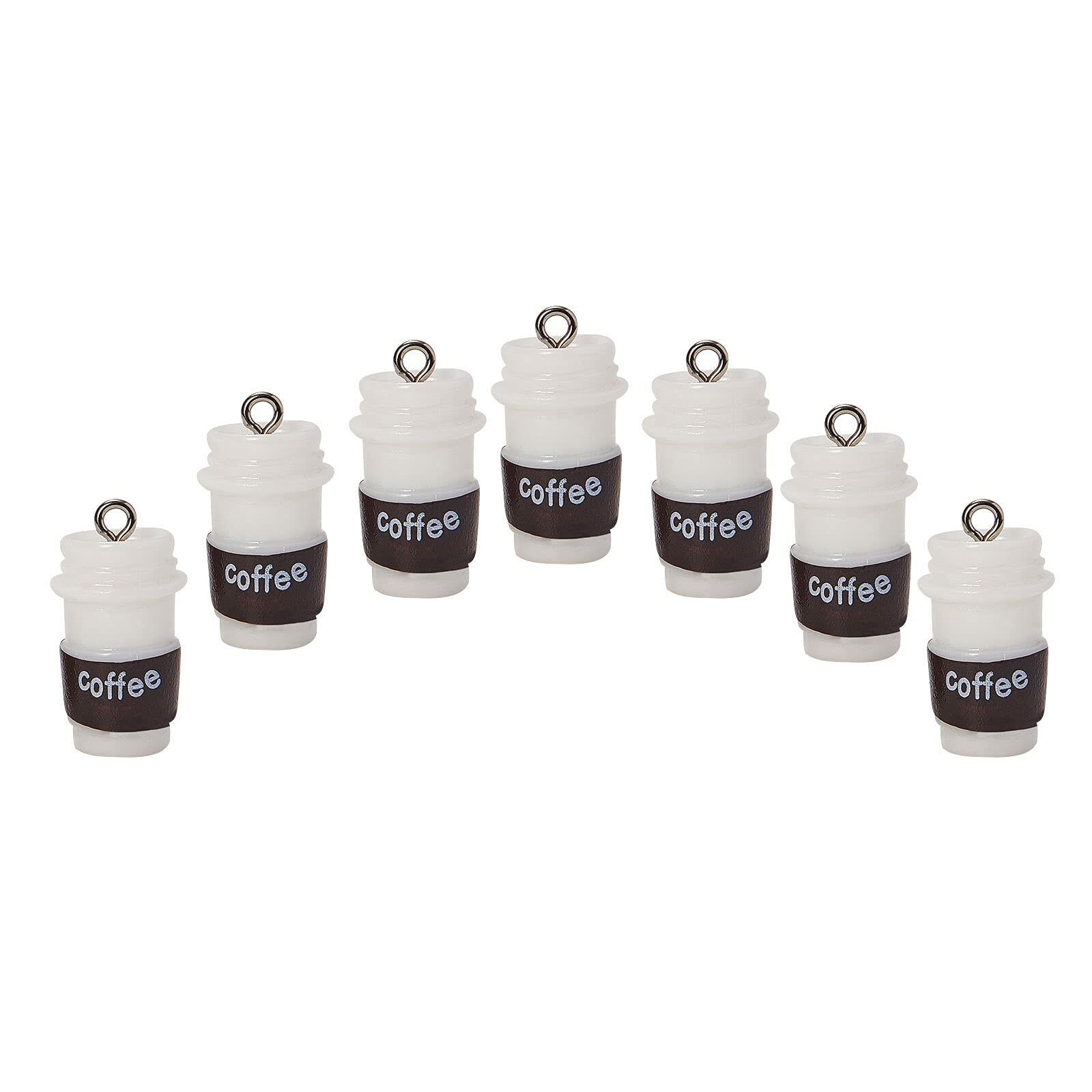 DanLingJewelry 20pcs Resin Coffee Cup Pendants with Loop for DIY Crafts