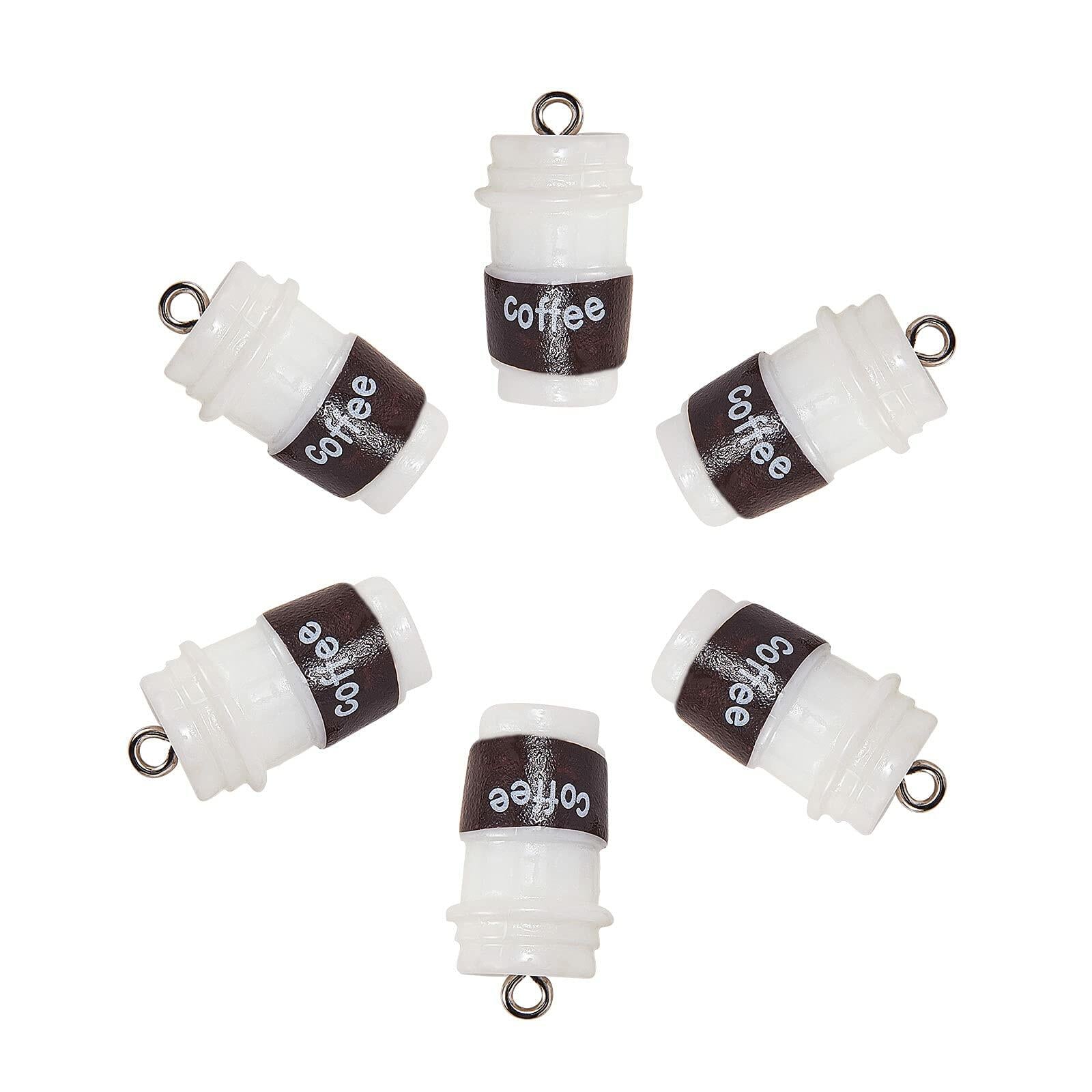 DanLingJewelry 20pcs Resin Coffee Cup Pendants with Loop for DIY Crafts
