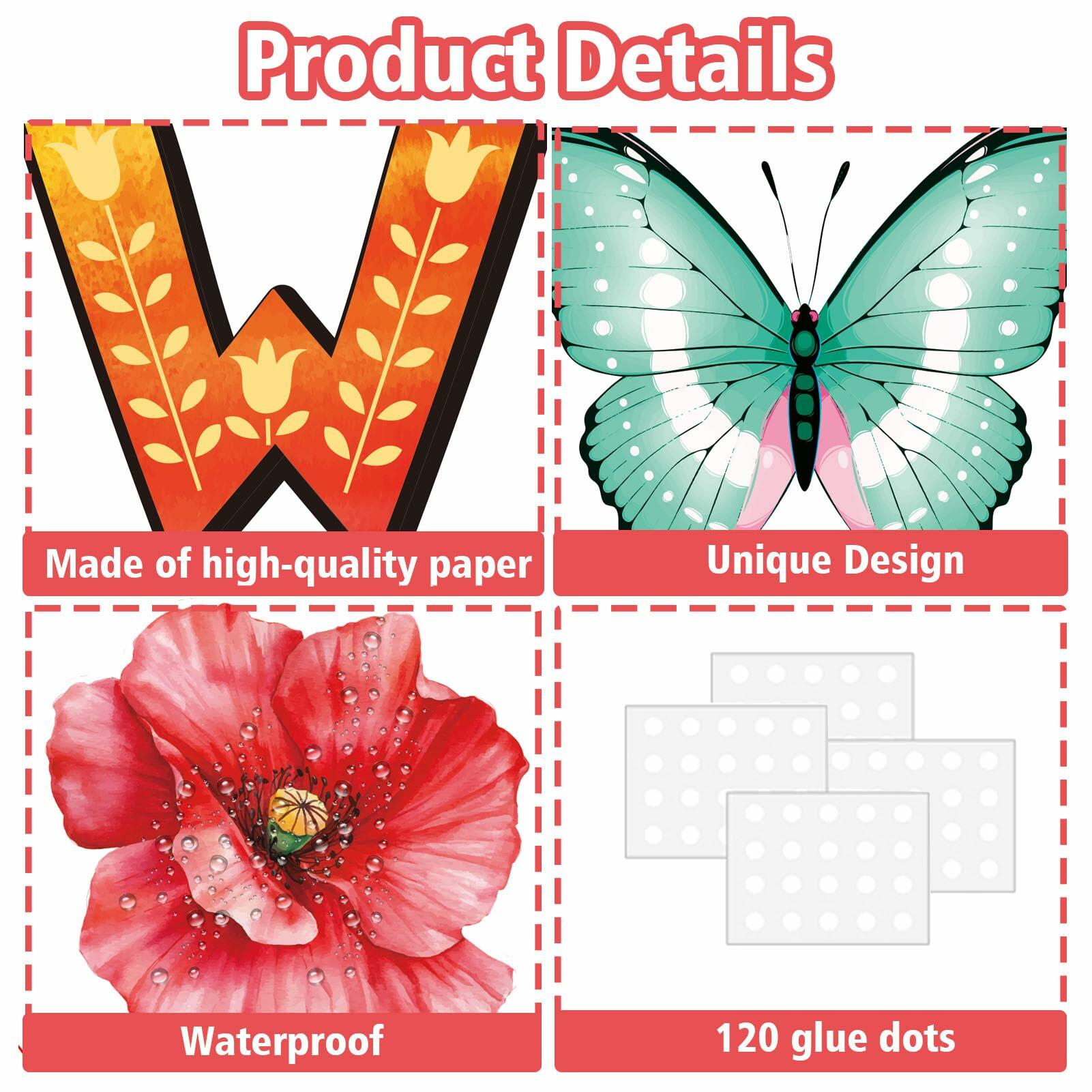 71pcs Classroom Spring Bulletin Board Floral Cutout Decorations