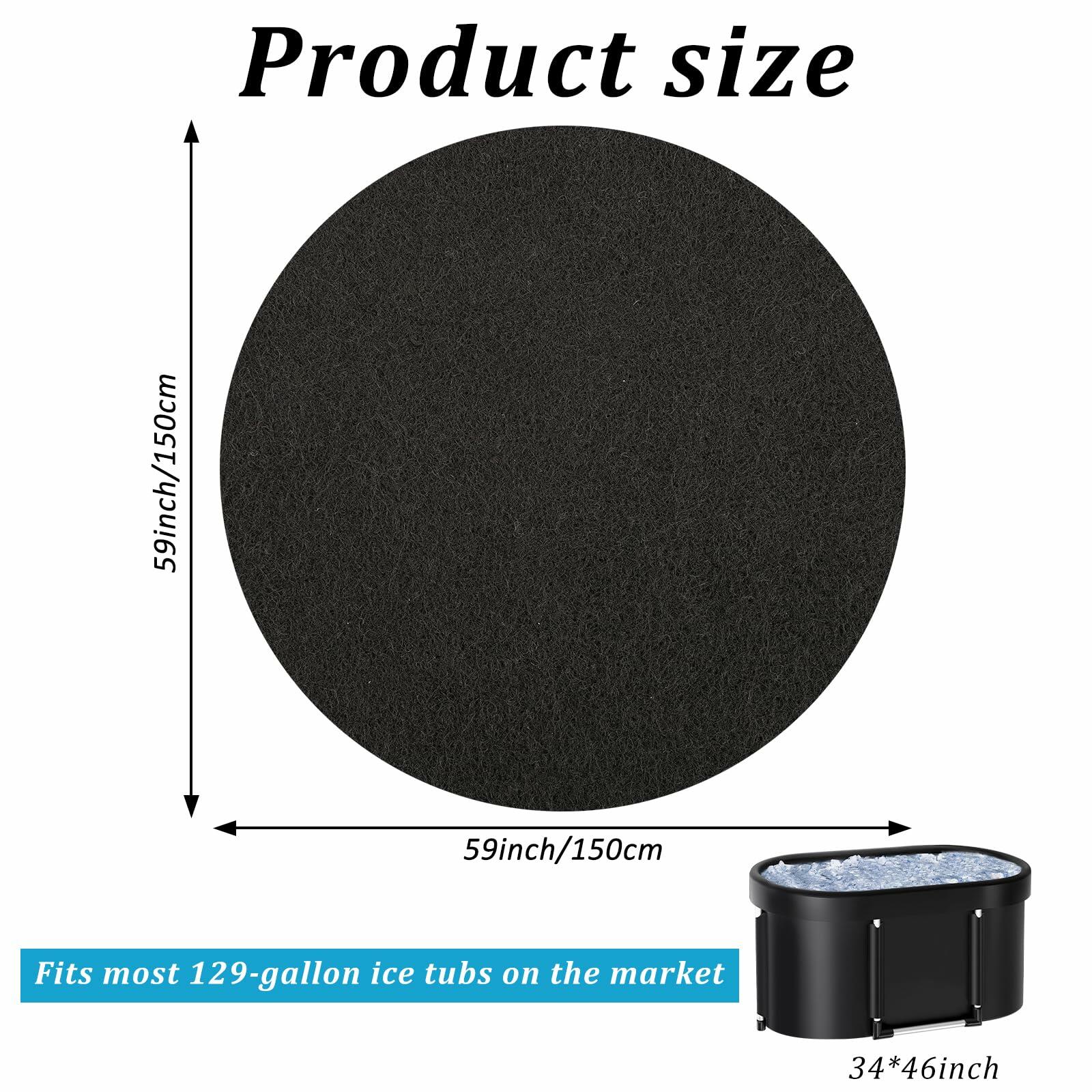 Ice Bath Mat Cold Pod Mat 59in for Ice Bath Tub Protective Floor Mat