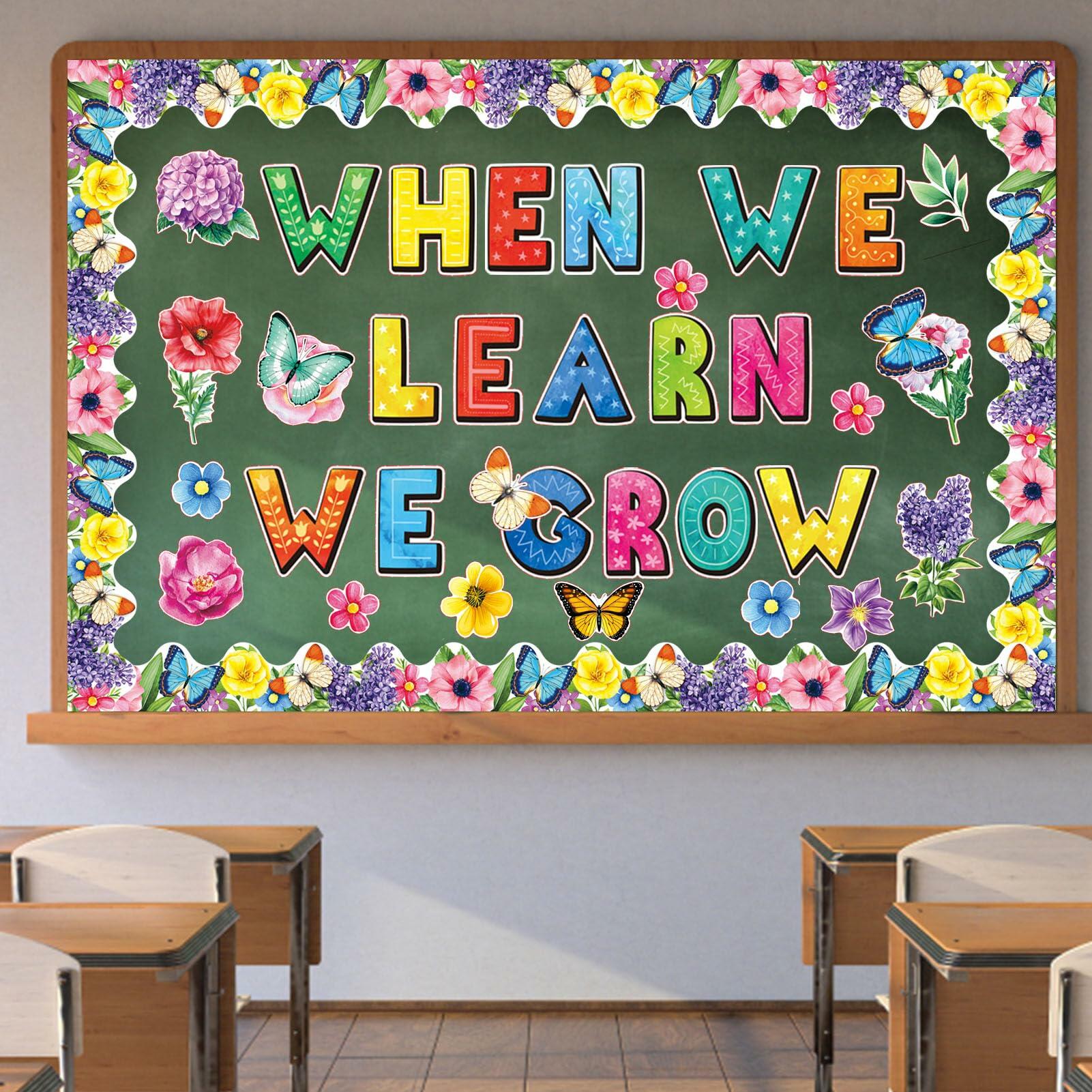 71pcs Classroom Spring Bulletin Board Floral Cutout Decorations