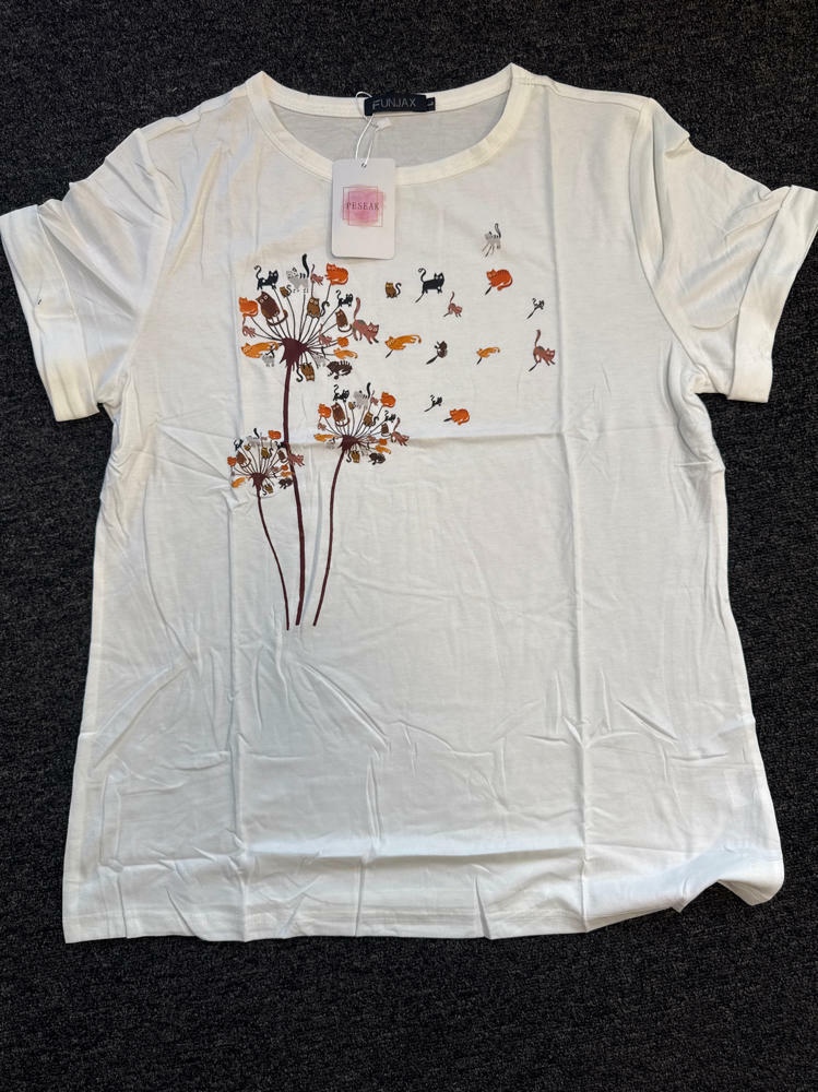 Inber Women's Boho Wildflowers Graphic Crewneck T-Shirt Size XL