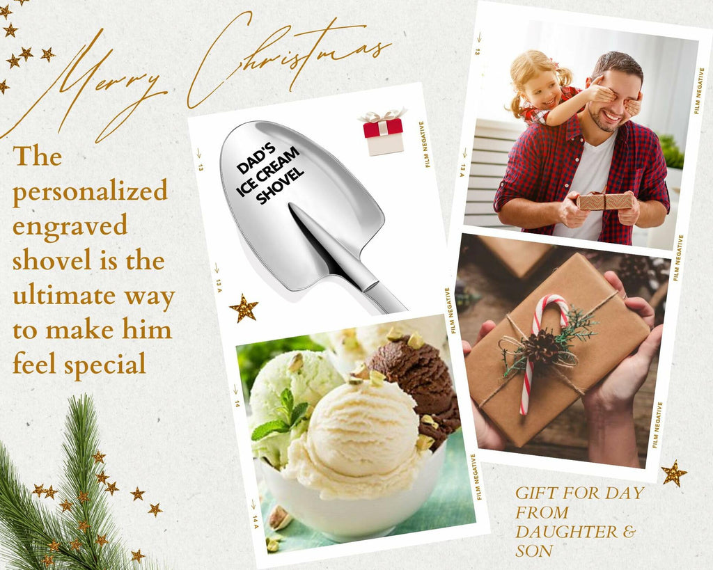 Funny Engraved Stainless Steel Ice Cream Shovel Gift for Dad Fathers Day