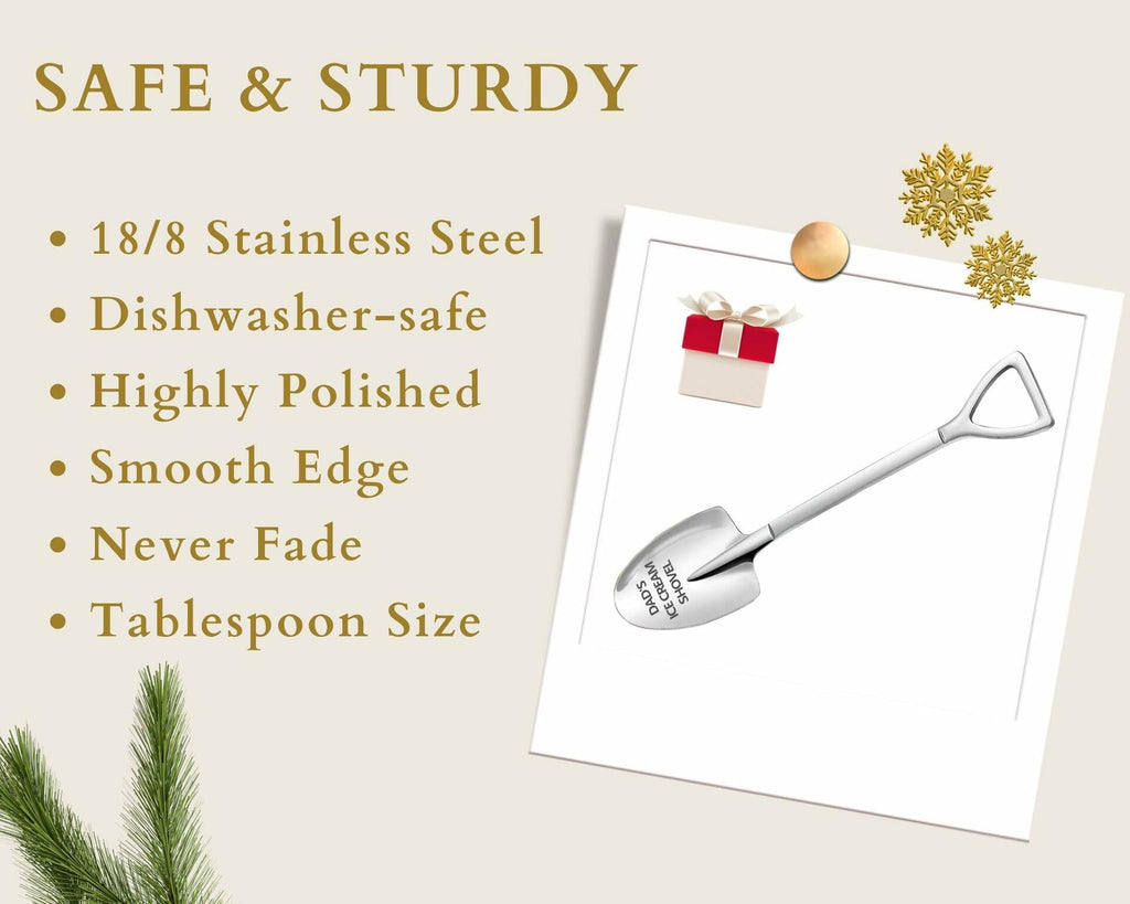 Funny Engraved Stainless Steel Ice Cream Shovel Gift for Dad Fathers Day