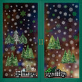 134 PCS Christmas Window Stickers Buffalo Plaid Truck Snowflake Black White