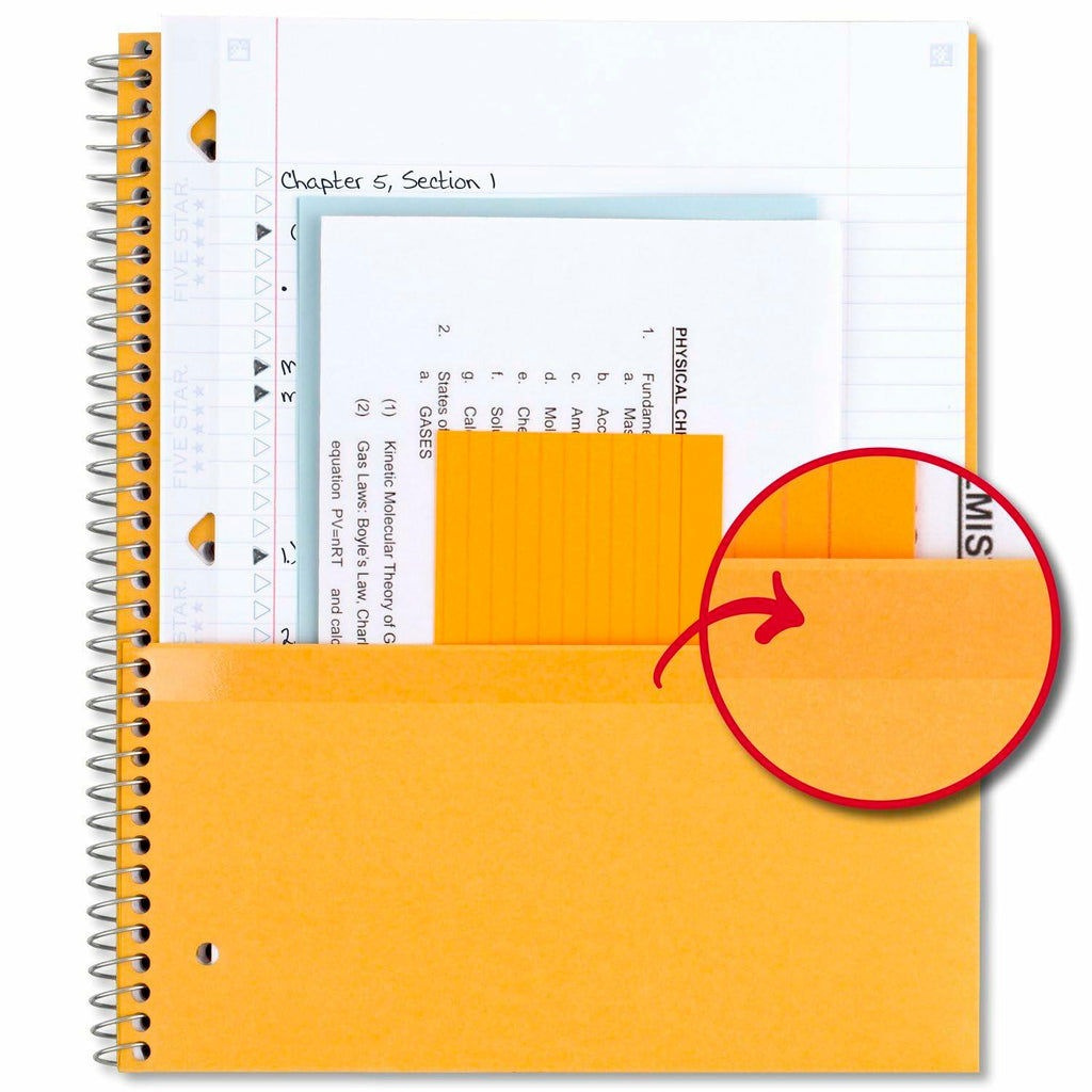 [Like New] Five Star 5-Subject Spiral Notebook College Ruled 8.5x11 Black 200 Sheets