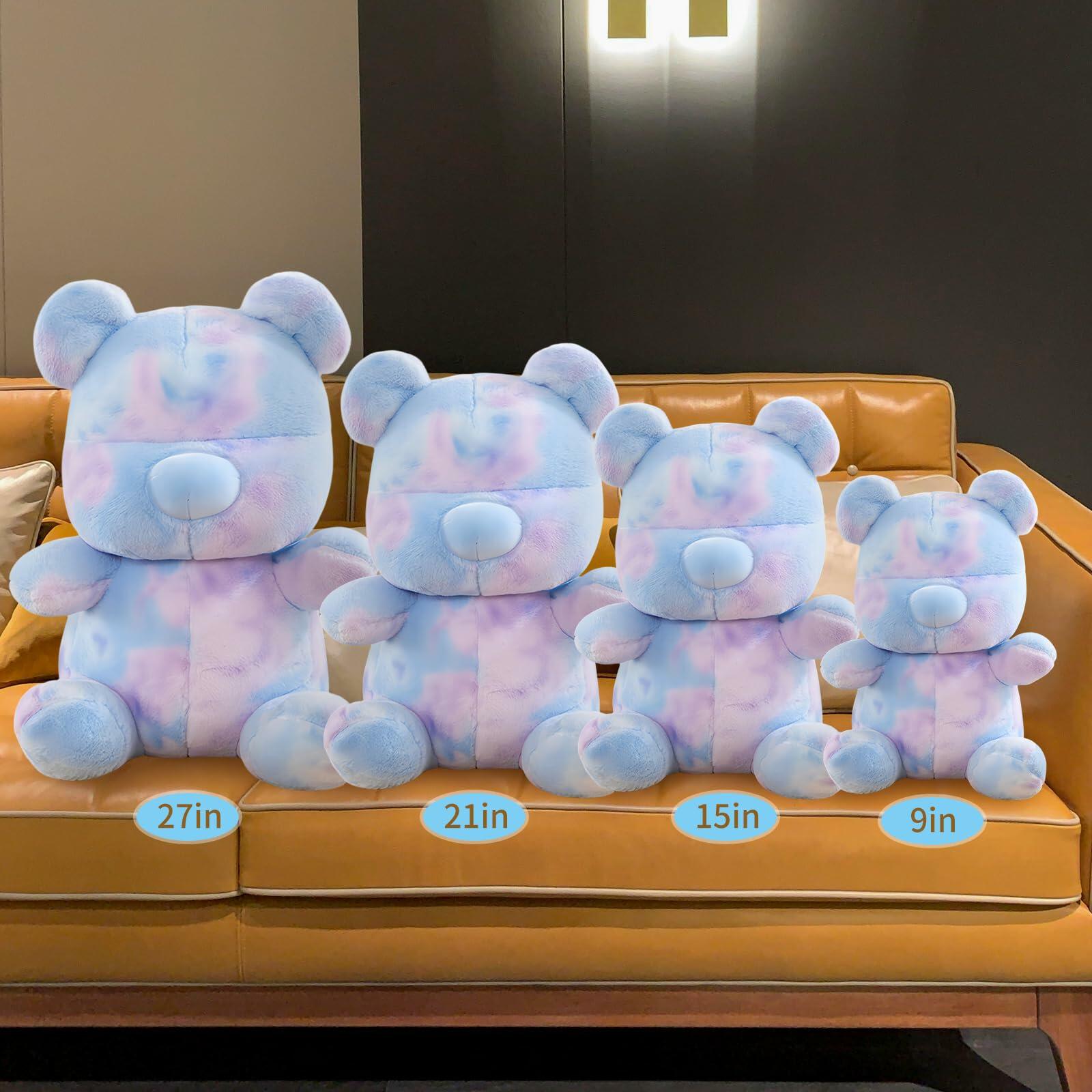 Tie Dye Bears Stuffed Animal Plush Toy Super Soft Cuddly Blue 9in
