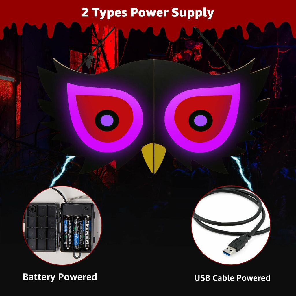 BlcTec Halloween Spooky Eyes Lights 23.6in 7 Color Modes USB Battery Operated