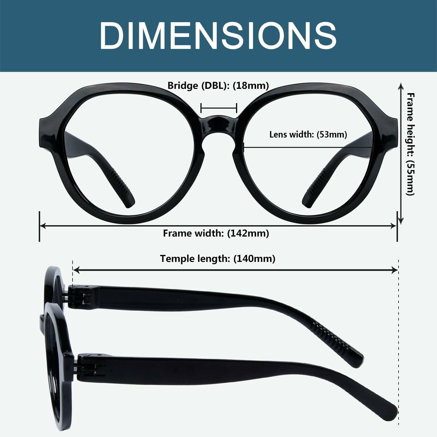 Oversized Reading Glasses Metalless Screwless Spring Hinges Women 6-Pack +2.50