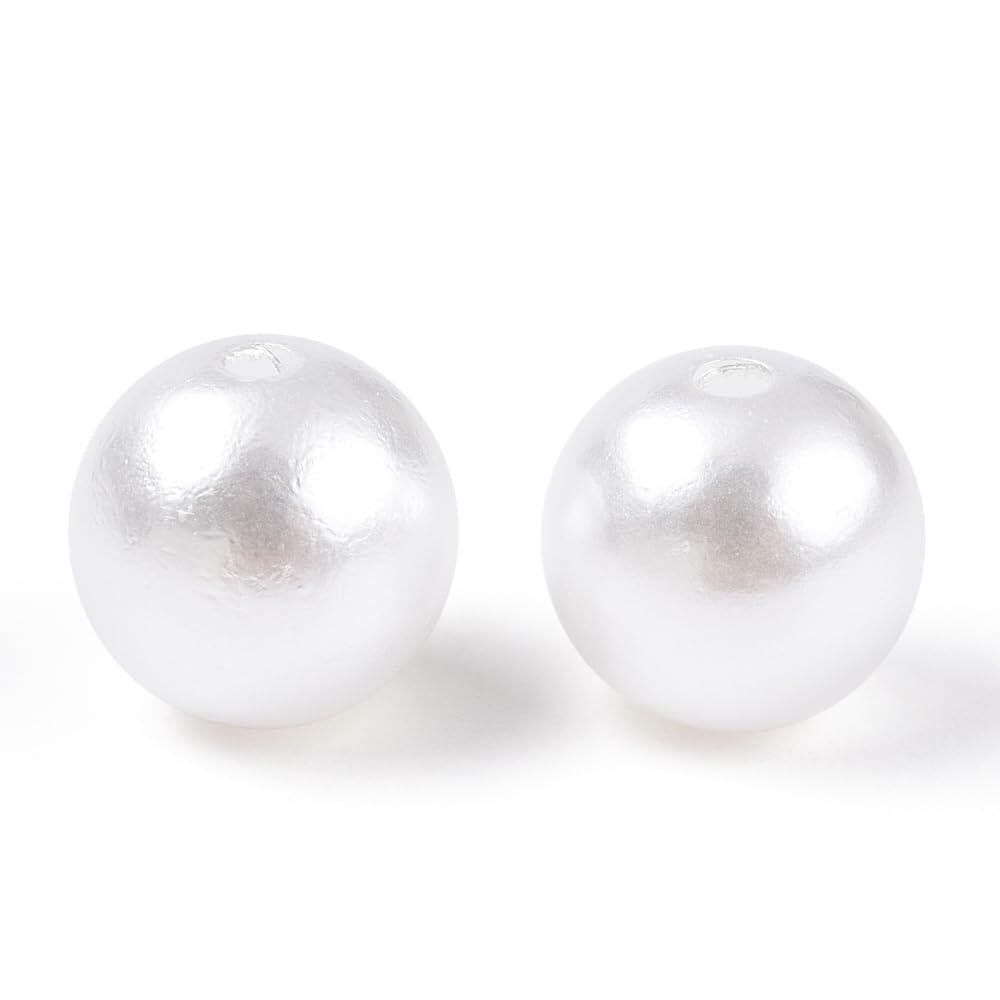 DanLingJewelry 1000pcs 10mm White Plastic Pearl Round Loose Beads