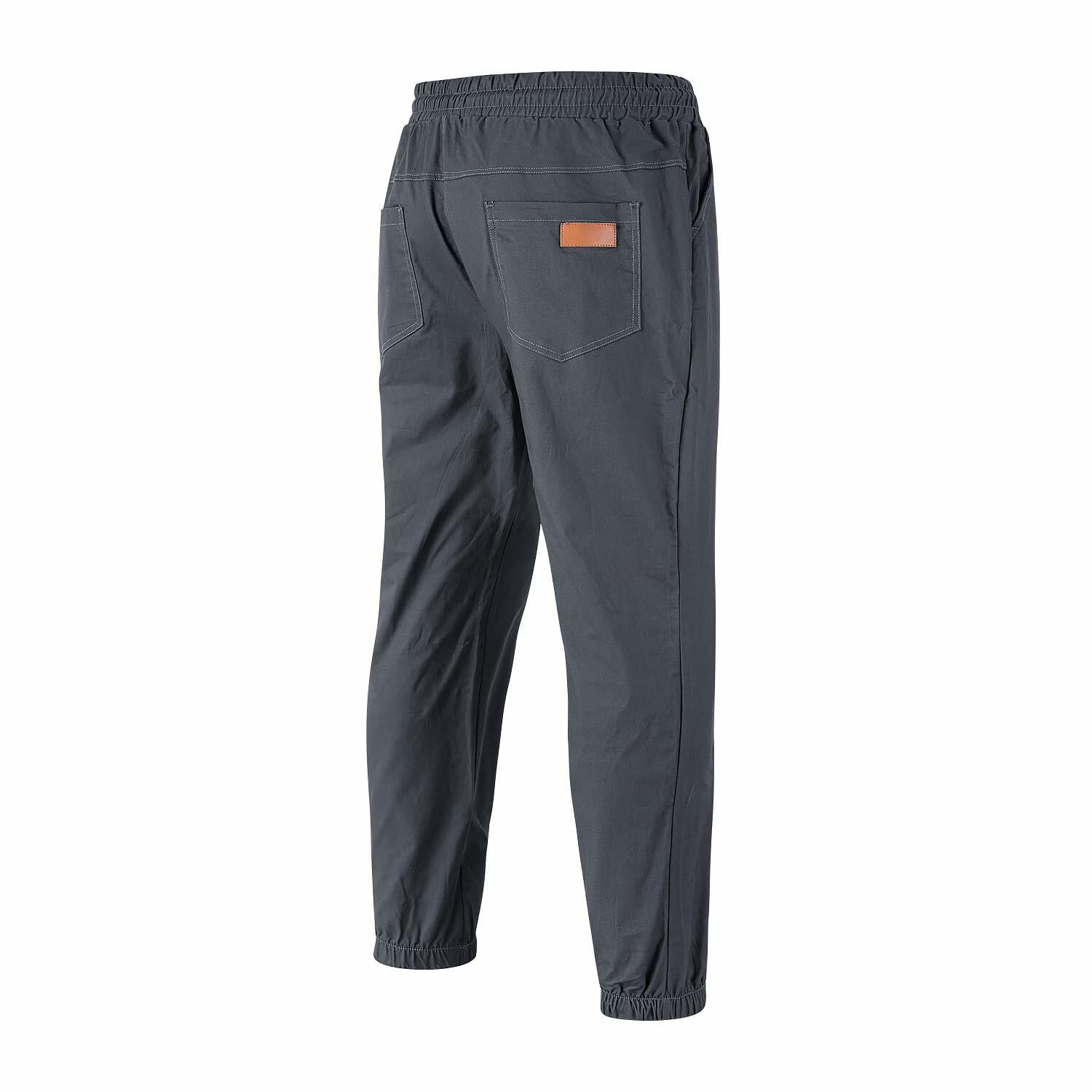 MGYIMOYUGYM Men's Casual Cargo Hiking Joggers Pants Dark Grey Size XXL