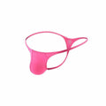 Pructi Men's Sexy Low Waist Thong Underwear Pink Size L