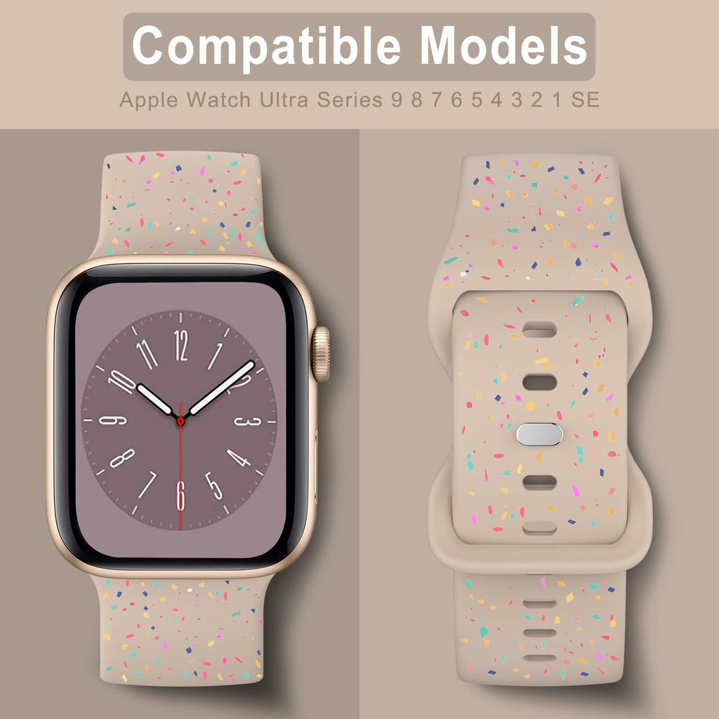 Vancle Apple Watch Band Silicone Sport Loop Milk Tea 38-49mm
