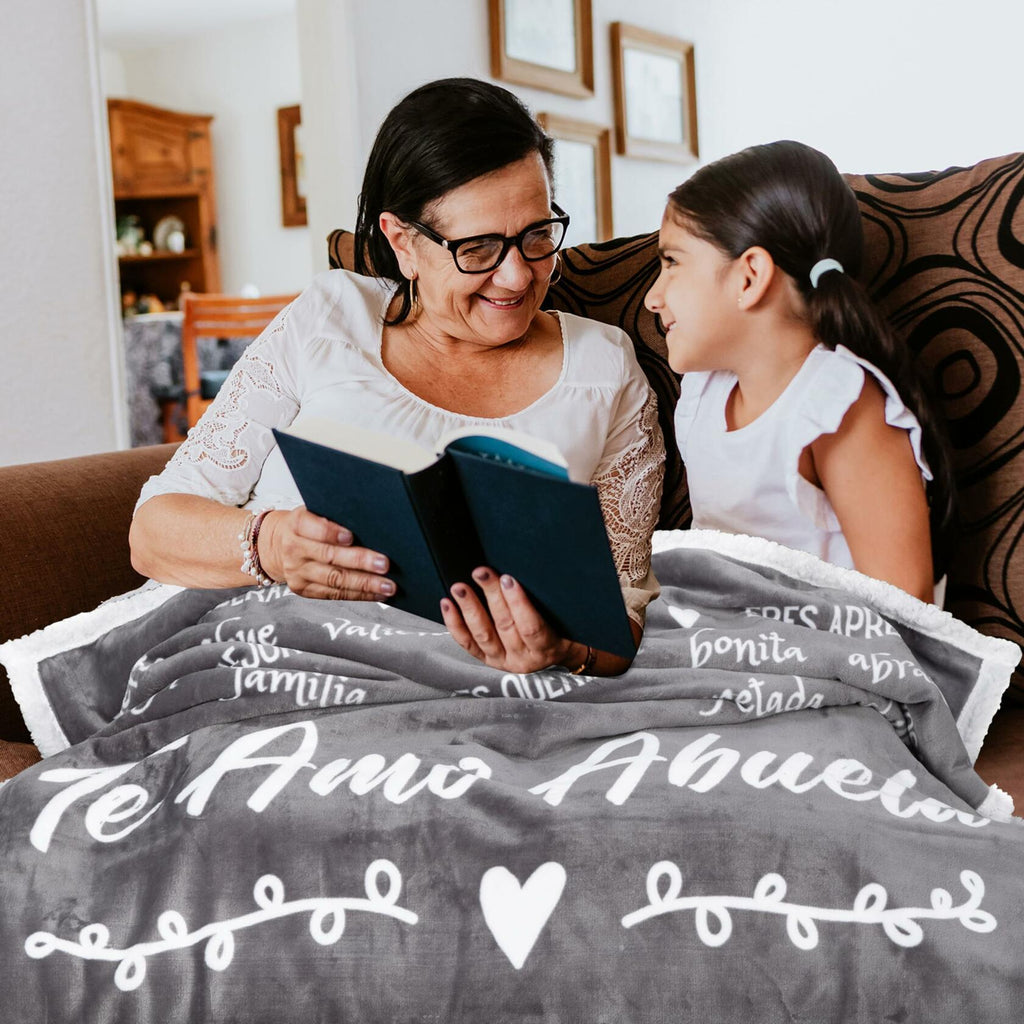FILO ESTILO Abuela Blanket Sherpa Grey 60x50 Inches