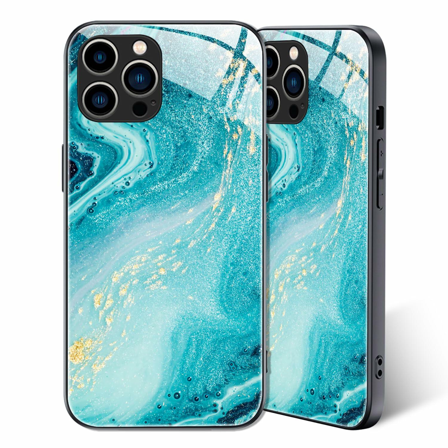 Tabavsit iPhone 15 Pro Max Case Blue Marble Shockproof Protective Cover