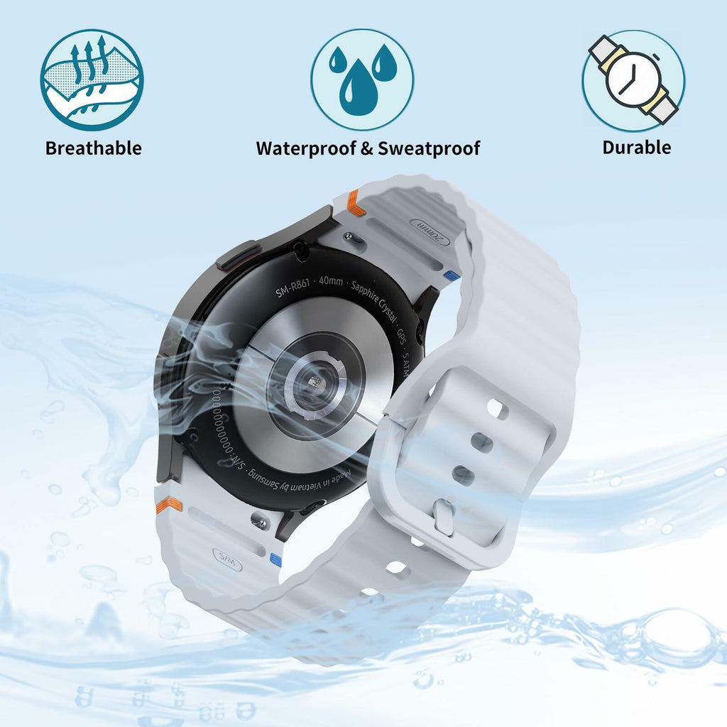 Sport Bands Compatible Samsung Galaxy Watch 7 6 5 40mm 44mm Soft Silicone