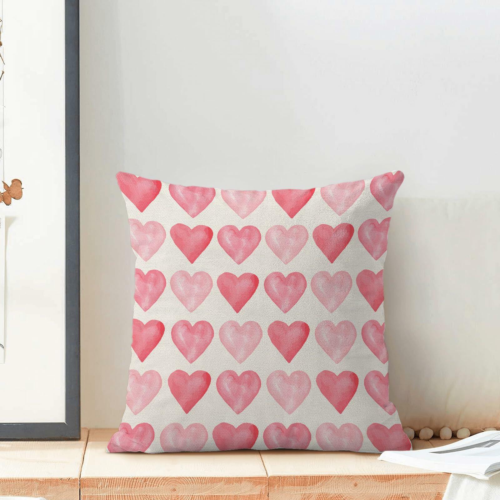 Yxuiyal Love Heart Pillow Covers 20x20 Set of 2 Valentine Linen Decor