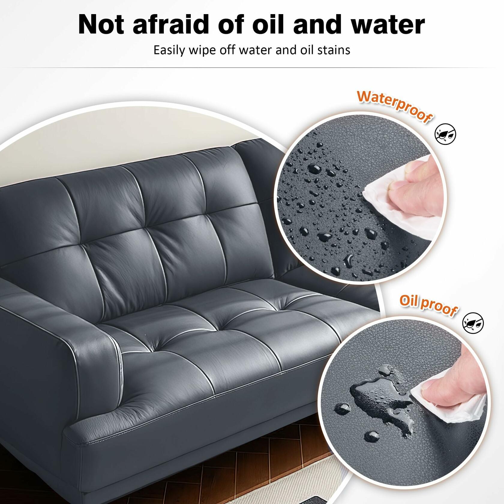 HUISUNO Leather Repair Patch for Furniture Couch Car Seats DeepGrey 20x30