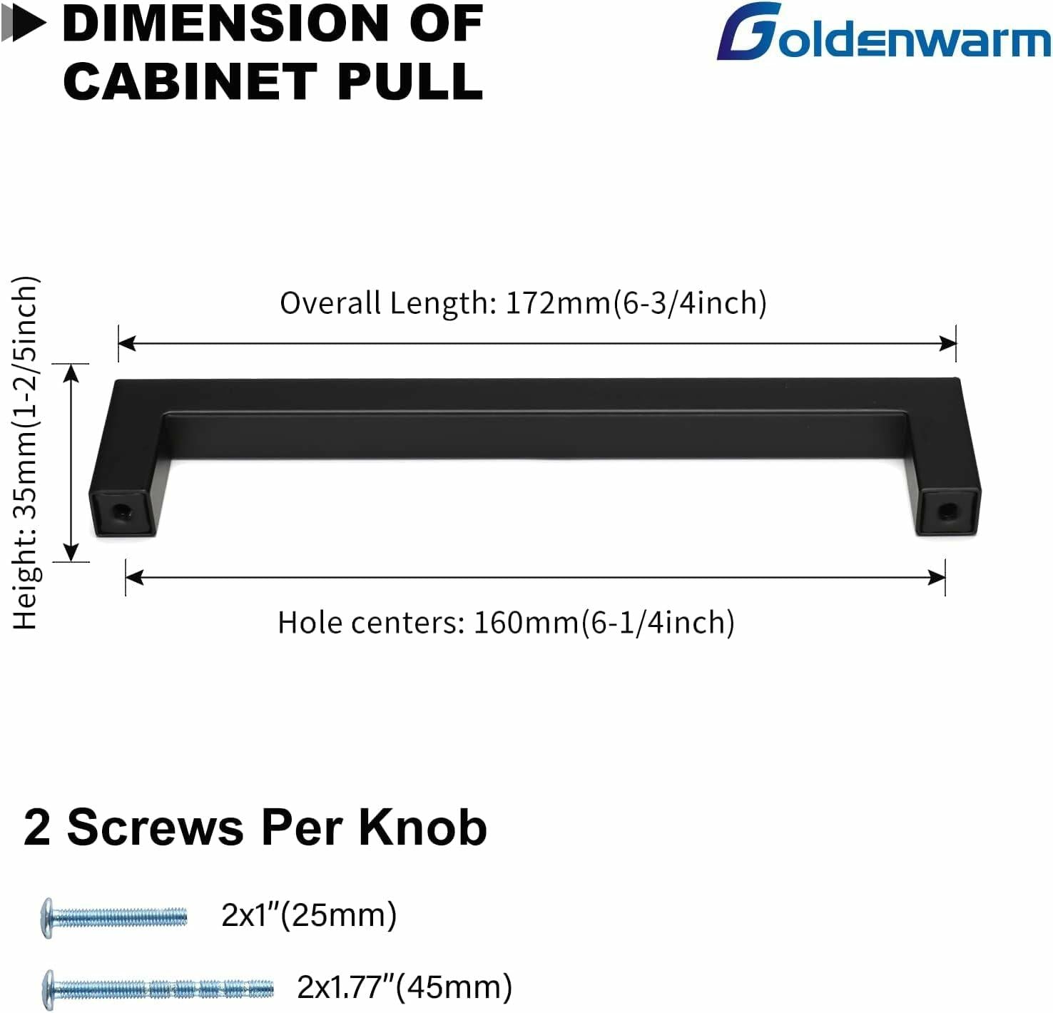 goldenwarm 40 Pack 6-1/4 Inch Gold Cabinet Handles Brushed Brass Drawer Pulls
