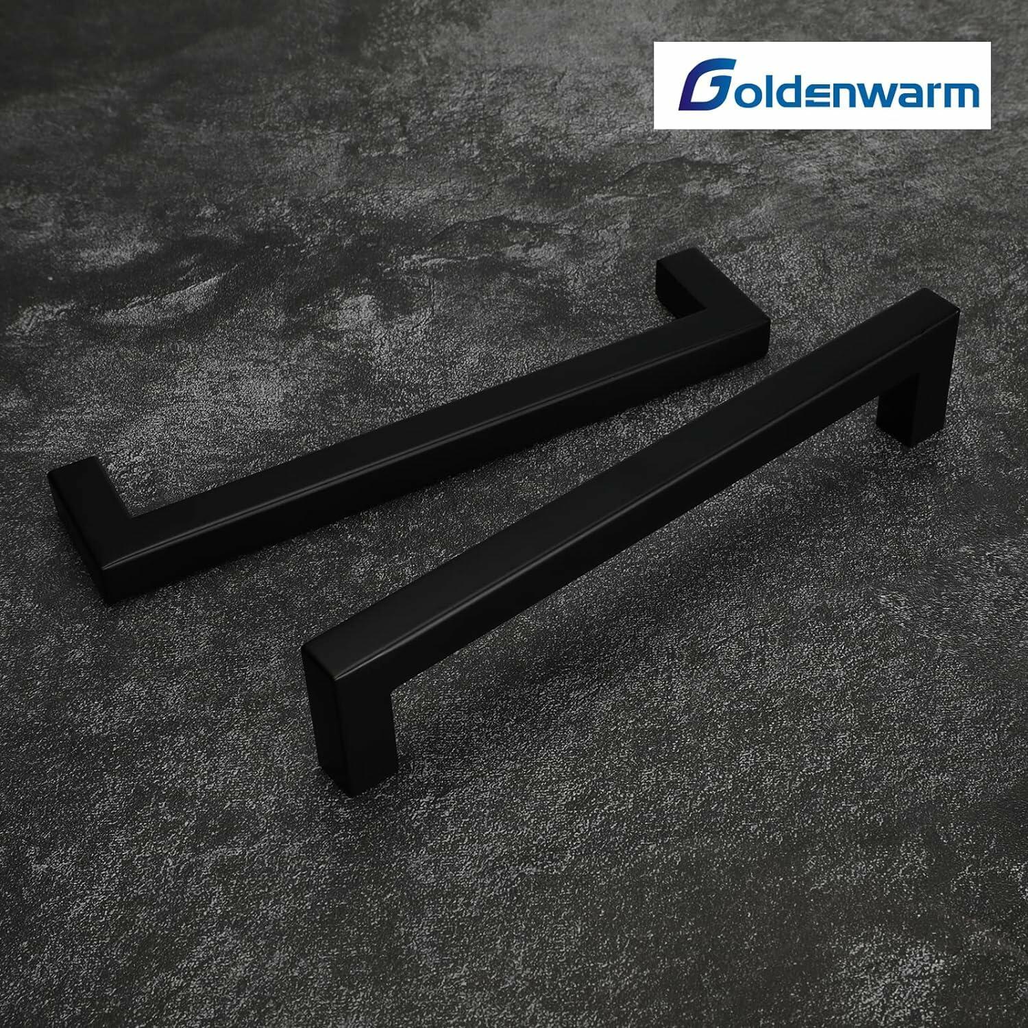 goldenwarm 40 Pack 6-1/4 Inch Gold Cabinet Handles Brushed Brass Drawer Pulls