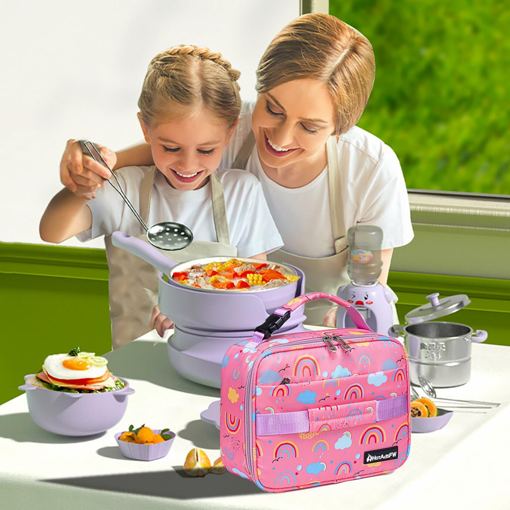 HotAdsFW Rainbow Girls Lunch Box Small Kids School Lunch Bag