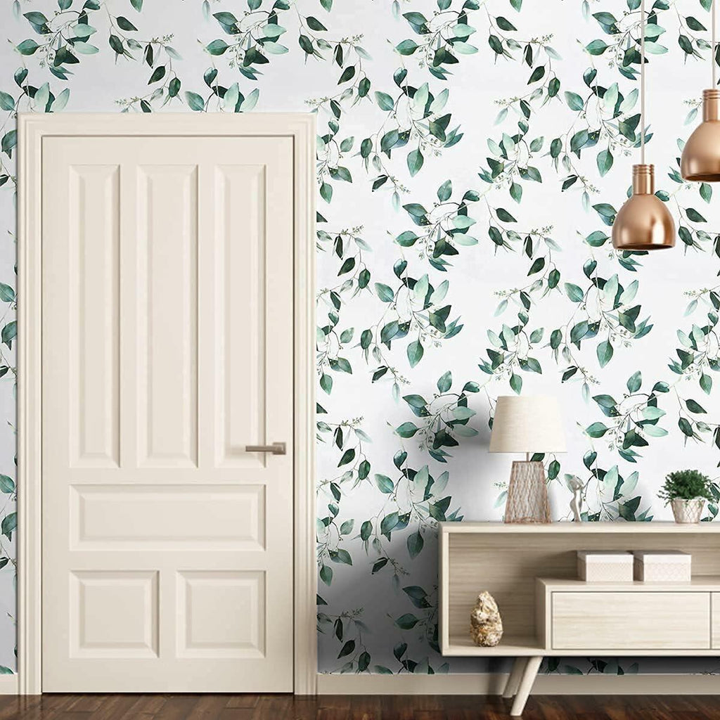 Erfoni Floral Peel and Stick Wallpaper 17.7x118.1 Black Yellow Boho Decor