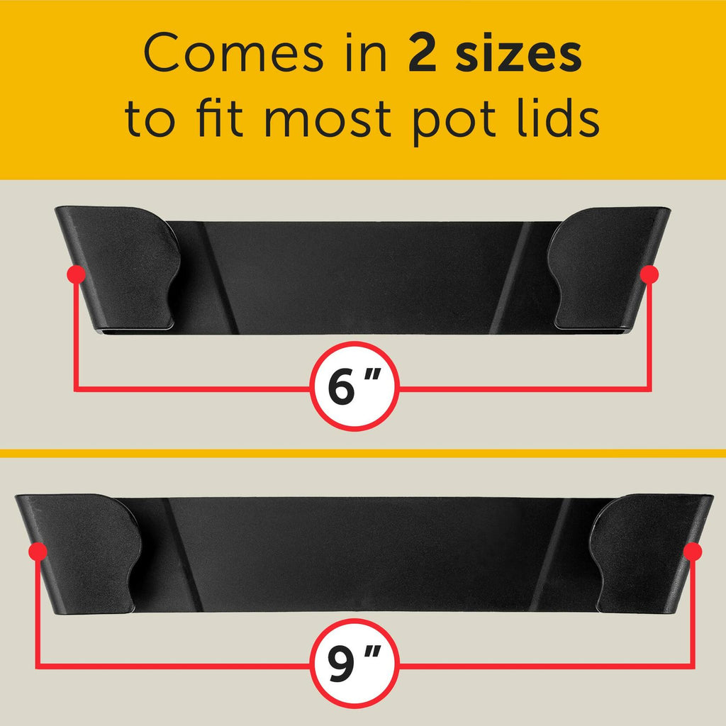 Pot Lid Wall Organizer Clips Stick-On 6" & 9" Sizes Pack of 2
