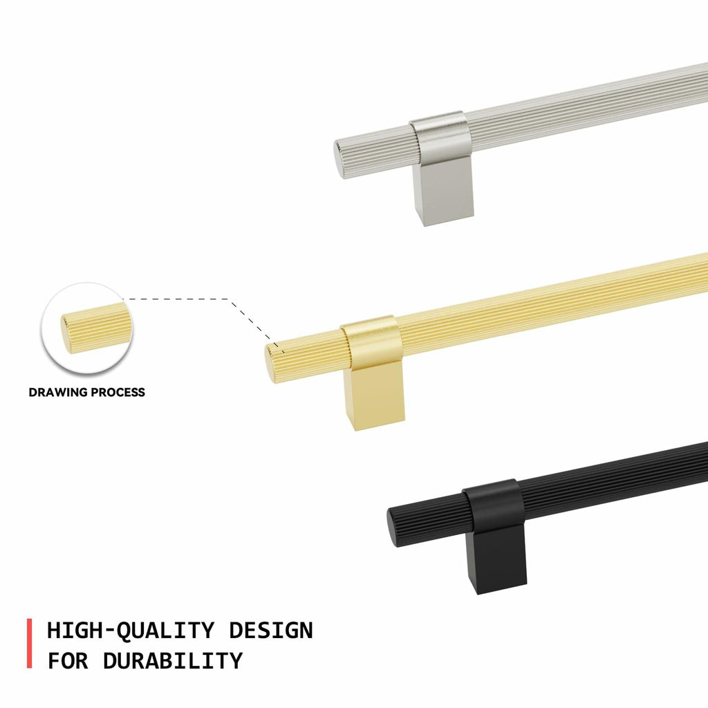 homdiy 15 Pack Brushed Nickel Cabinet Handles 128mm T Bar Silver