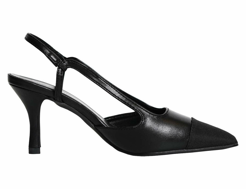 C.Paravano Women's Pointed Toe Slingback Pumps Black Size 9.5