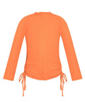 SHEKINI Girl's UPF50+ Zipper Rash Guard Swimsuit Orange Size 8-10
