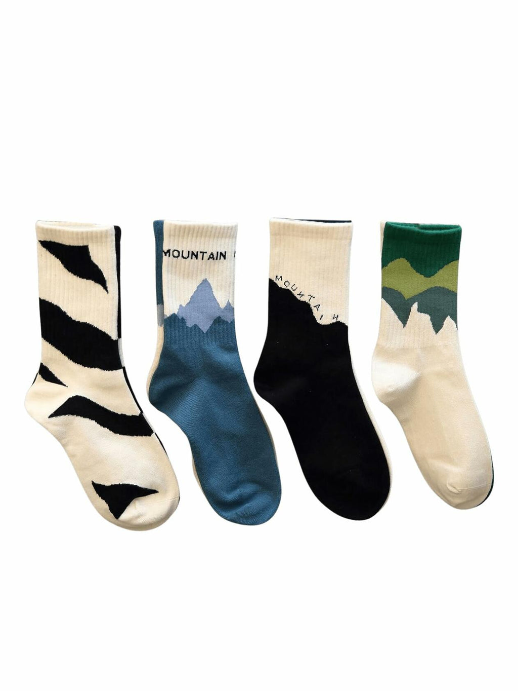SHENHE Men's 4 Pairs Patterned Graphic Crew Socks Multicolor Size 39-42