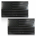 American Flag 3D Metal Car Stickers 5x3in Black Blue Emblem 2PCS