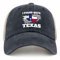 Beafoliya Texas Flag Trucker Hat Women Mesh Baseball Cap Purplish Blue