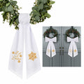 2 Pack Wreath Sash Boxwood Snowflake Christmas Garland Front Door Decor